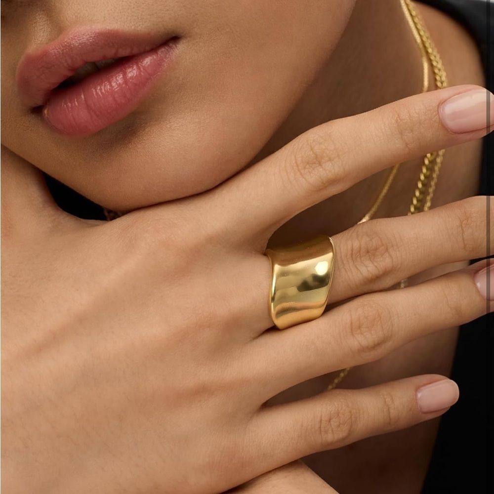 14k Gold Plated Chunky Statement Ring
